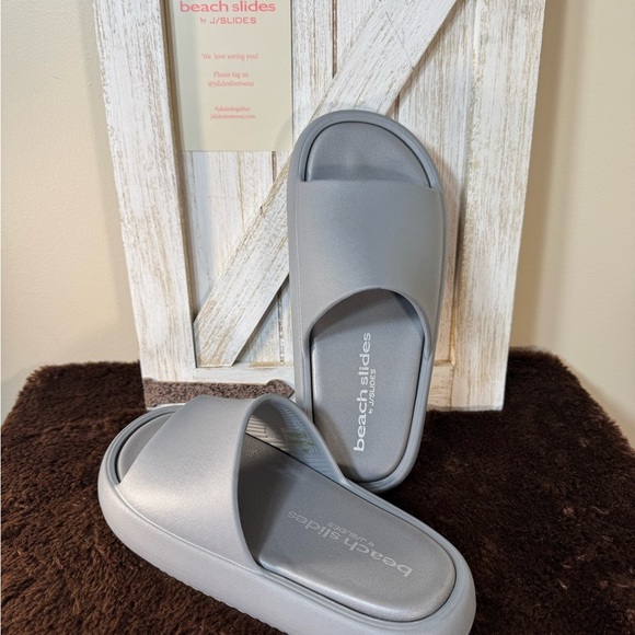 J SLIDE SQUISH BEACH SLIDE GREY EVA VERY COMFORTABLE Size 8 and 10 New in box - Picture 5 of 6